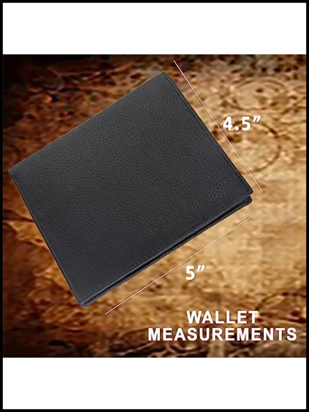 Men's RFID Blocking Leather Chain Wallet with Key Ring, Bi-Fold Large Capacity